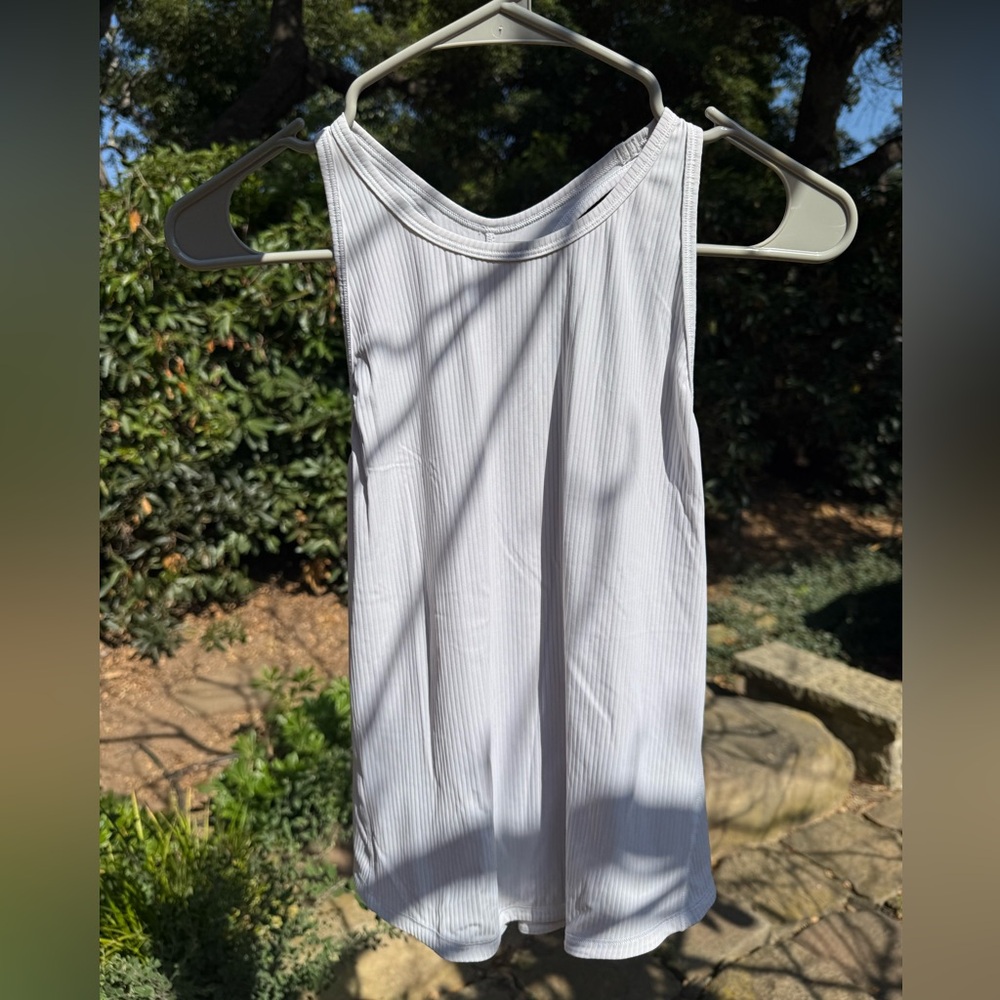 Lululemon White Ribbed Tank Top